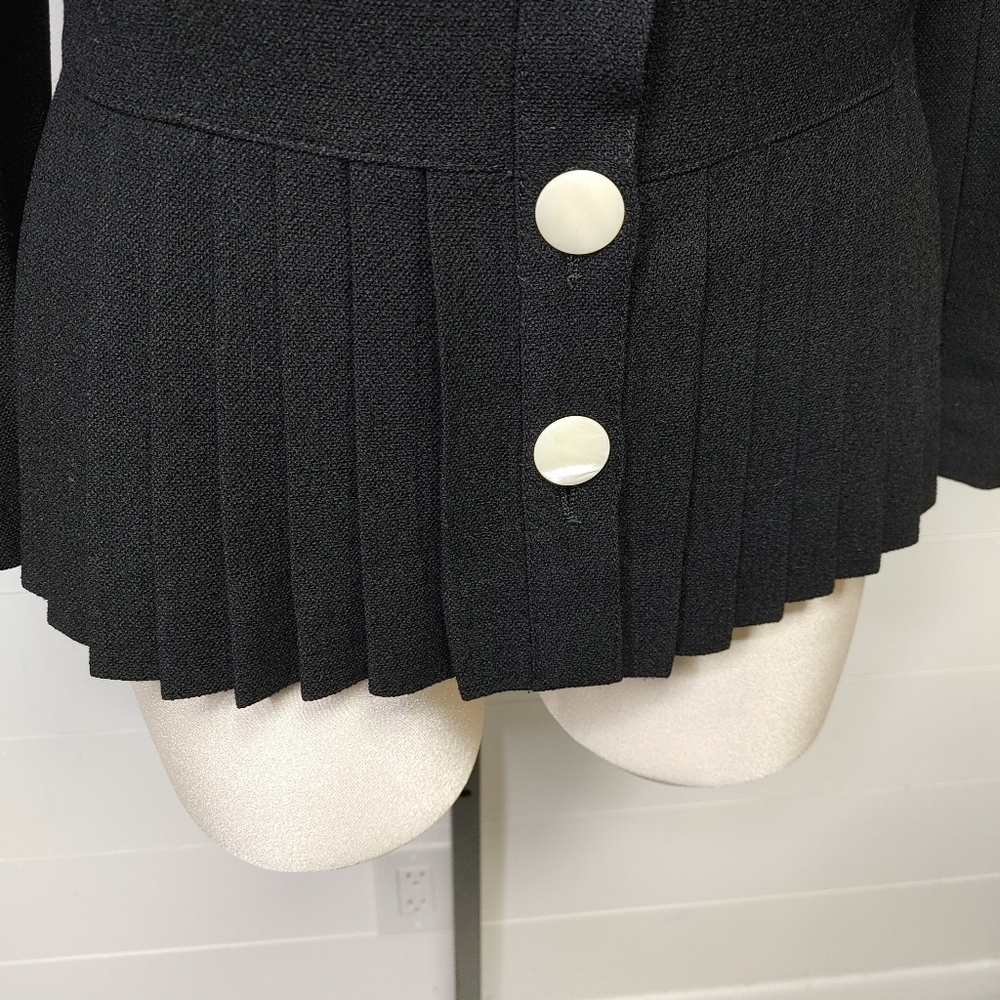 Vintage Miss V Valentino Pleated Hem Jacket Size 12 - Picture 6 of 15